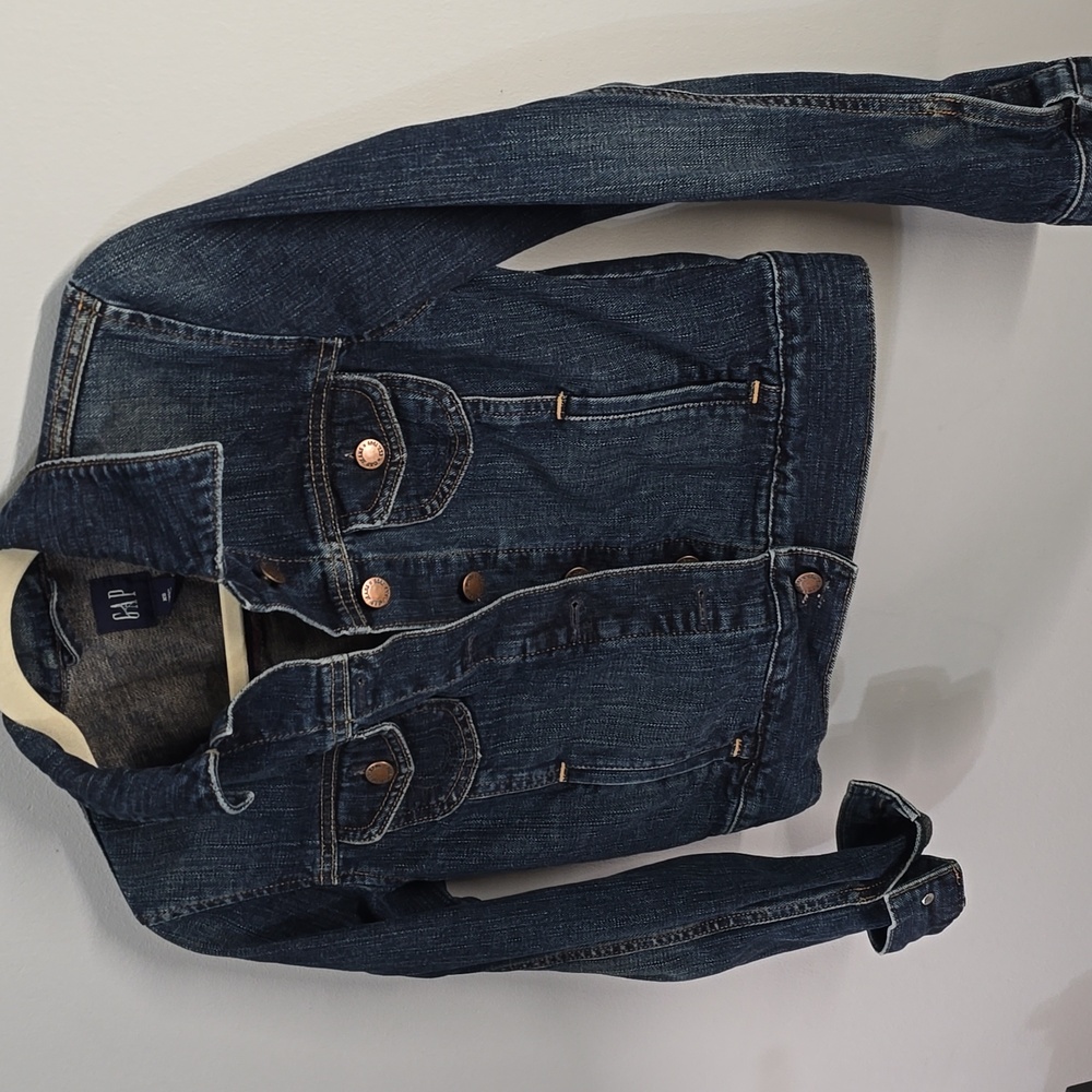 GAP Blue Denim Crop Jacket Women's Size Xs X-small Cropped - Picture 2 of 11